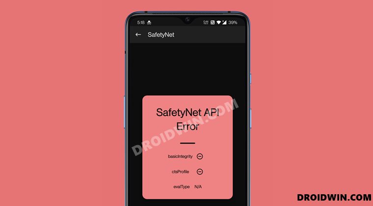 исправить ошибку API Magisk SafetyNet