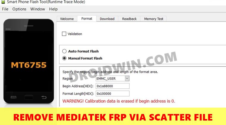 удалить mediatek frp с помощью scatter-файла и sp flash tool