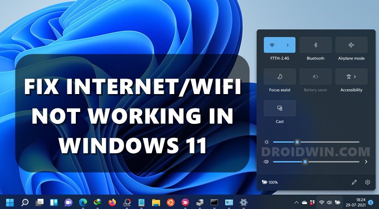 исправить Wi-Fi Интернет не работает Windows 11