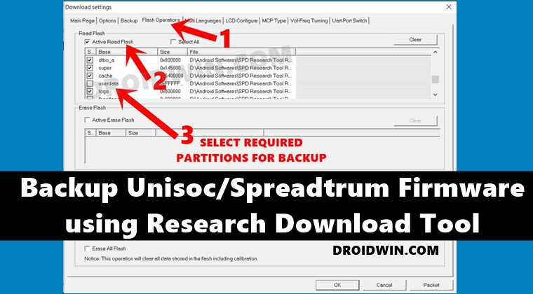 как сделать резервную копию прошивки Unisoc Spreadtrum с помощью Research Download Tool