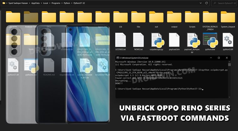 разблокировать устройства oppo reno команды fastboot