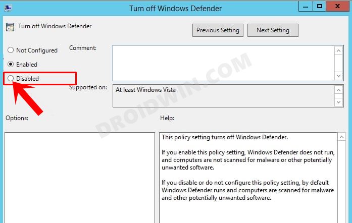 re-enable windows 11 defender via group policy