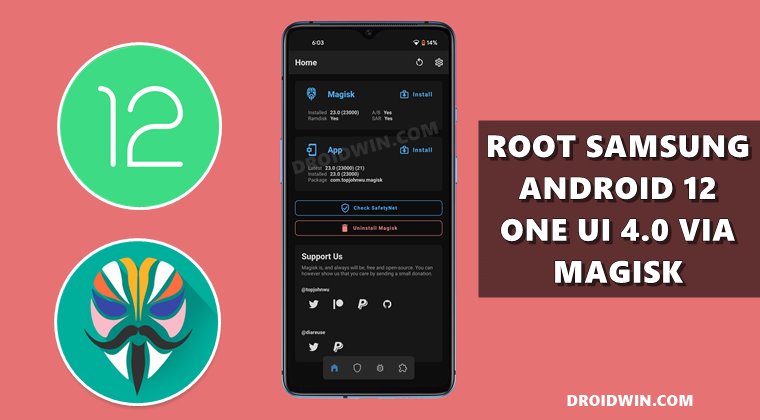 root samsung one ui 4.0 android 12 через magisk