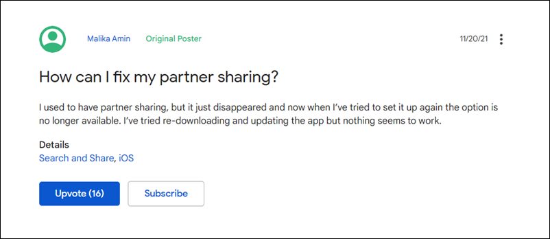 Совместное использование партнеров Google Фото не работает