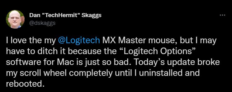 Колесо прокрутки мыши Logitech не работает на Mac