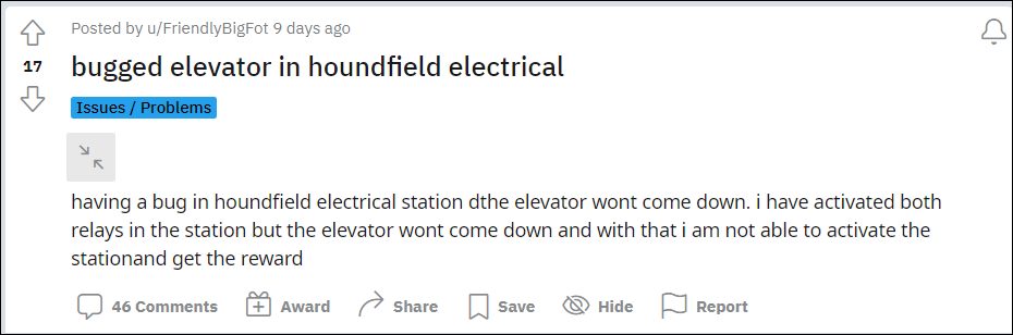 Застрял в лифте на электростанции Хаундфилд в Dying Light 2