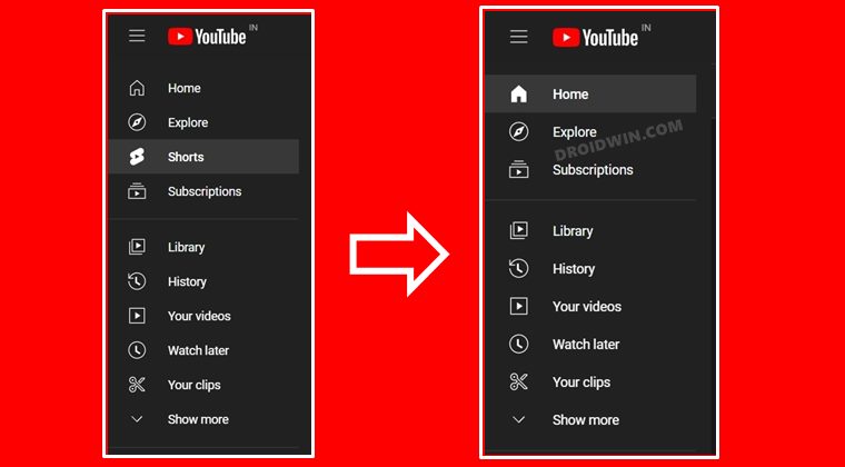 How to Remove Shorts from YouTube Website - DroidWin