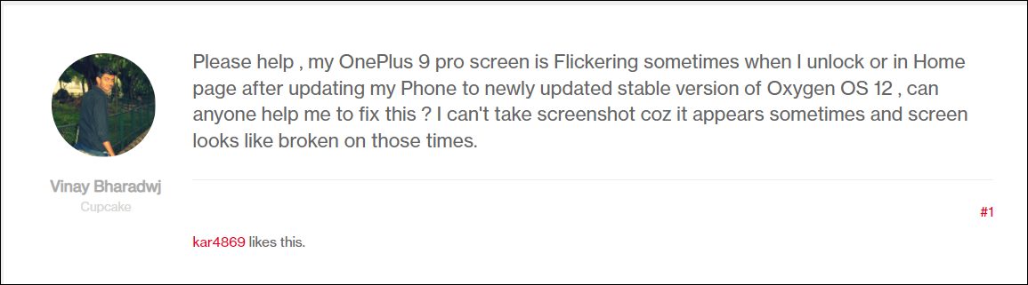 Мерцание экрана в OnePlus 9 Pro