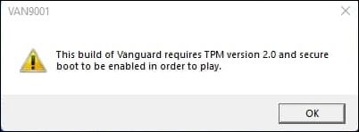Windows11でのValorantTPM2.0エラー