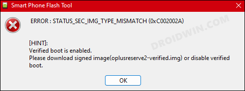 Подтвержденная загрузка включена Ошибка в SP Flash Tool