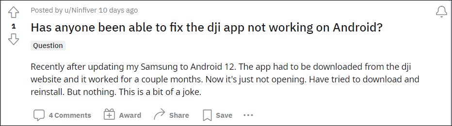 приложение dji не работает на андроиде