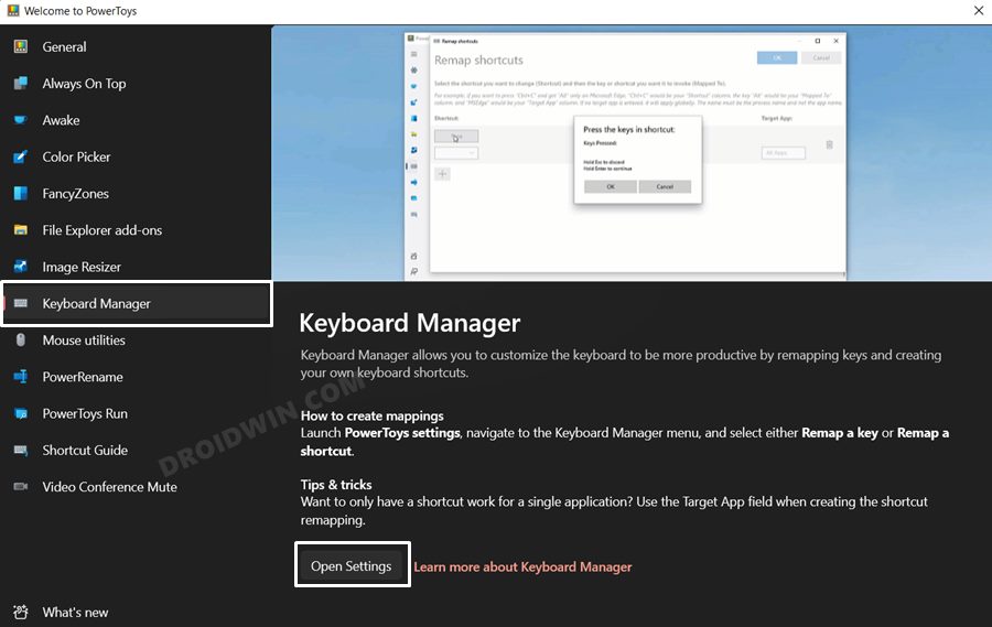 Переназначить клавишу клавиатуры в Windows 11