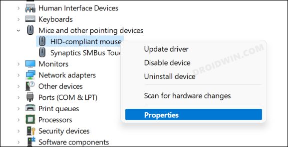 Изменить направление прокрутки мыши в Windows 11