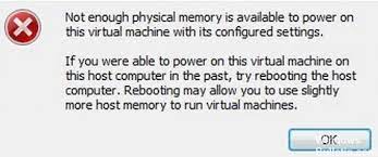 Недостаточно физической памяти в VMWare