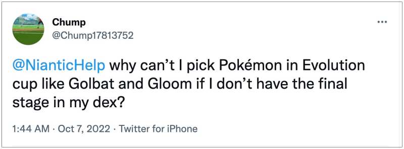 Pokemon Go Evolution Cup  Cannot use eligible Pokemon  Fixed  - 74
