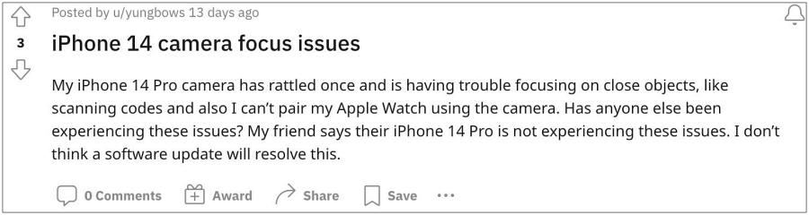 iPhone 14 Pro Автофокус не работает