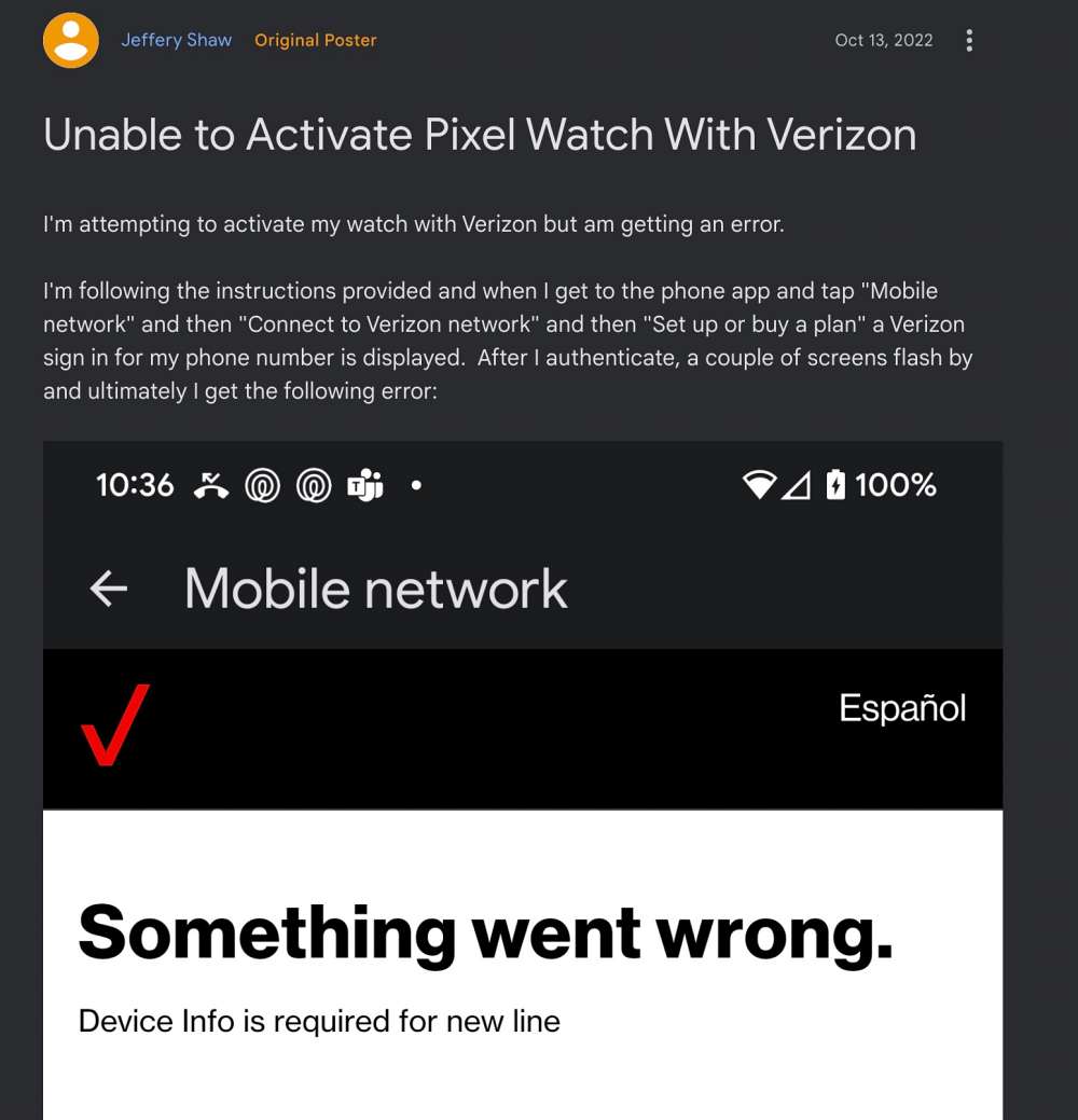 Pixel Watch LTE не работает