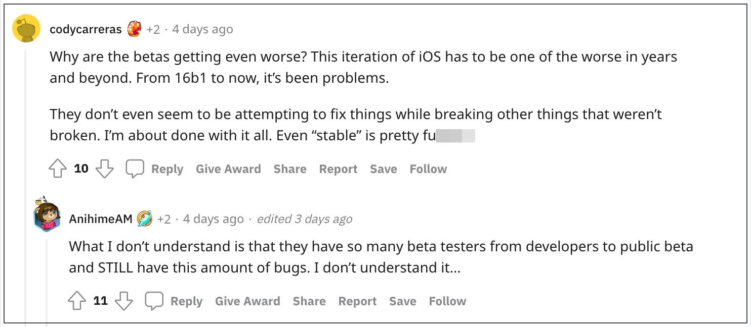 Вызовы iOS 16.1 Beta 4