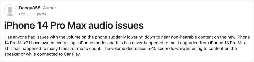 iPhone Низкая громкость iOS 16