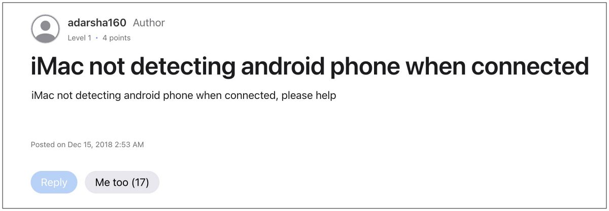 Не удается подключить Android Pixel к Mac