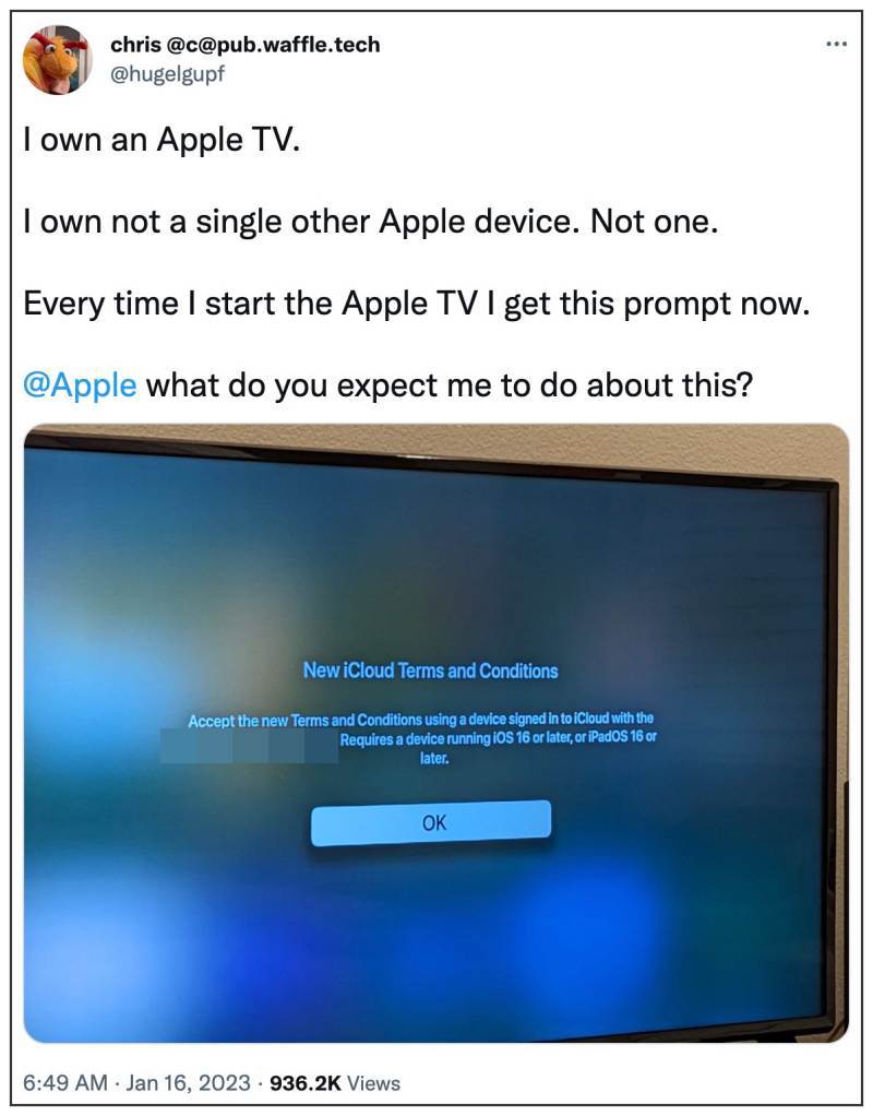 Условия использования iCloud для Apple TV