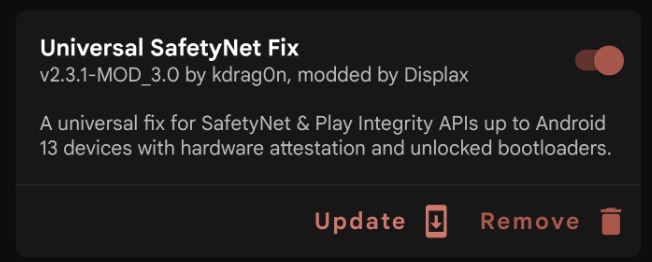 Сбой целостности устройства SafetyNet